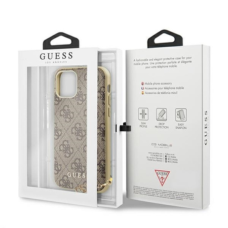 Guess GUHCN61GF4GBR iPhone 11 brown /brązowy hard case 4G Charms Collection