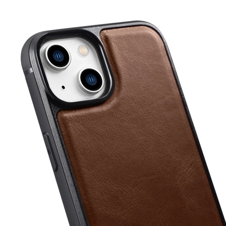 iCarer Leather Oil Wax Genuine Leather Case for iPhone 14 Plus (MagSafe Compatible) Brown (WMI14220719-BN)