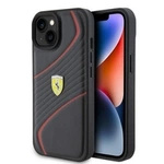 Ferrari FEHCP15SPTWK iPhone 15 6,1&quot; schwarz/schwarzes Hardcase Twist Metal Logo