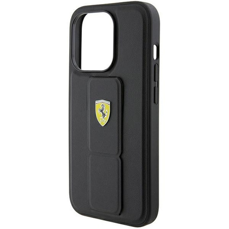 Ferrari nakładka do iPhone 15 Pro Max 6,7&quot; FEHCP15XGSPSIK czarna HC GRIP STAND PU