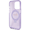 Guess Ring Stand Script Glitter MagSafe case for iPhone 15 Pro Max - purple