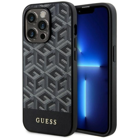 Guess GUHMP14LHGCFSEK iPhone 14 Pro 6.1" black/black hardcase GCube Stripes MagSafe