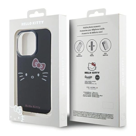 Hello Kitty IML Kitty Face Hülle für iPhone 13 Pro Max – Schwarz