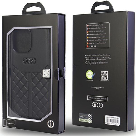 Etui Audi Genuine Leather na iPhone 14 Pro Max - czarne