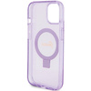 Guess Ring Stand Script Glitter MagSafe case for iPhone 15 - purple