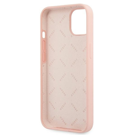 Guess GUHCP13SLS4GWPI iPhone 13 mini 5,4 &quot;pink / pink hard case Silicone 4G Logo