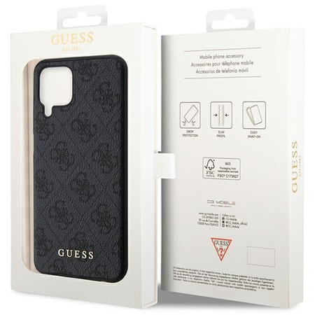 Guess GUHCSM33G4GFGR M33 5G M336 szary/grey hard case 4G Metal Gold Logo