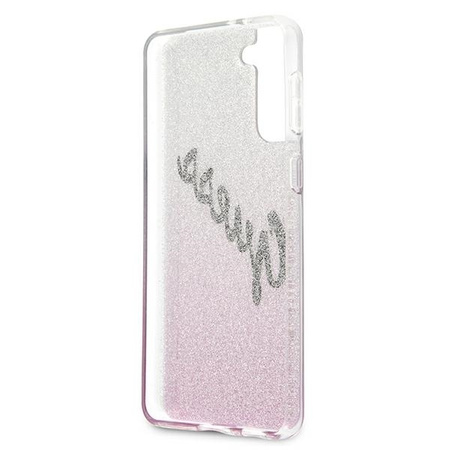 Guess GUHCS21MPCUGLSPI S21+ G996 różowy/pink hardcase Glitter Gradient Script