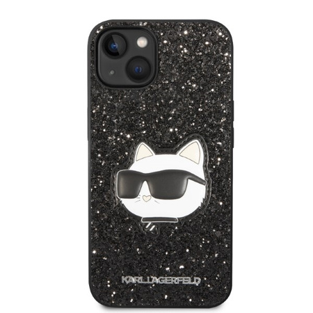 Karl Lagerfeld NFT Glitter Choupette Patch - Etui iPhone 14 Plus (czarny)