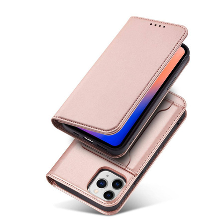 Magnetkartenhülle für iPhone 12 Pro Max Tasche Kartenetui Kartenhalter Pink