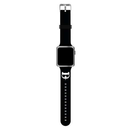 Karl Lagerfeld KLAWLSLCK Apple Watch Strap 42/44 / 45mm black / black strap Silicone Choupette Heads