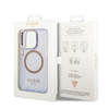 Guess GUHMP14LHTCMU iPhone 14 Pro 6,1&quot; lila/lila Hartschale Gold Outline Translucent MagSafe