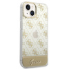 Original Handyhülle IPHONE 14 PLUS Guess Hardcase 4G Pattern Script gold