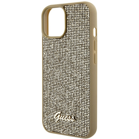 Guess Disco Metal Script case for iPhone 15 - gold