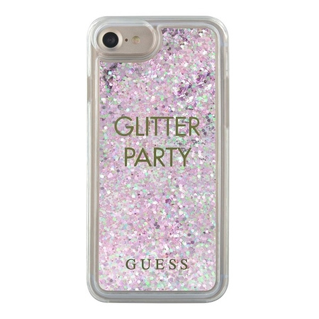 Guess GUHCP7GLUQPU iPhone 6/7/8 fioletowy/purple hard case Liquid Glitter Party