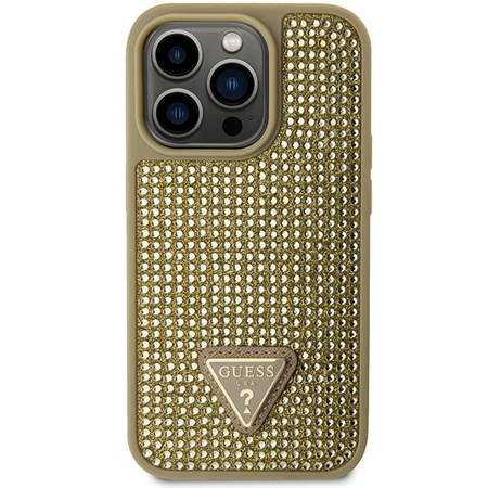 Guess GUHCP14LHDGTPD iPhone 14 Pro 6,1" Gold/Gold Hardcase Strass Dreieck