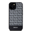 DKNY DKHMP15SPSOSPK iPhone 15 / 14 / 13 6.1" czarny/black hardcase Leather Printed Pattern Metal Logo MagSafe