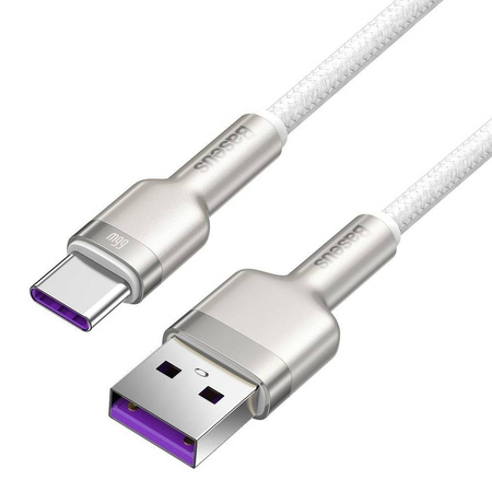 Baseus Cafule Metal Data kabel USB - USB Typ C 66W Quick Charge 1m biały (CAKF000102)