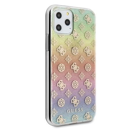 Guess 4G Peony Electroplated Pattern - Etui iPhone 11 Pro (tęczowy)