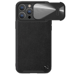 NILLKIN CAMSHIELD LEATHER S IPHONE 14 PRO MAX, BLACK / CZARNY