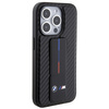 BMW Grip Stand Smooth & Carbon case for iPhone 15 Pro - black