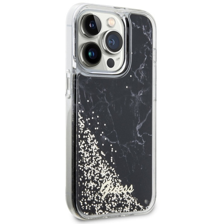 Guess GUHCP14LLCSGSGK iPhone 14 Pro 6.1" black/black hardcase Liquid Glitter Marble