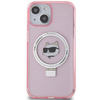 Karl Lagerfeld KLHMP15SHMRSCHP iPhone 15 6.1&quot; pink/pink hardcase Ring Stand Choupette Head MagSafe