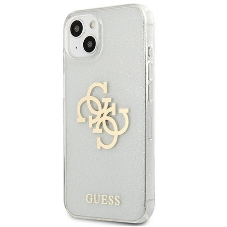 Guess GUHCP13SPCUGL4GTR iPhone 13 mini 5,4" transparent hard case Glitter 4G Big Logo