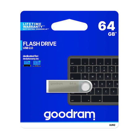 Goodram pendrive 64GB USB 2.0 UUN2 srebrny