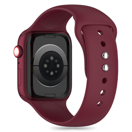 Tech-Protect Silikonarmband für Apple Watch 4 / 5 / 6 / 7 / 8 / 9 / SE / Ultra 1 / 2 (42 / 44 / 45 / 49 mm) – Burgund