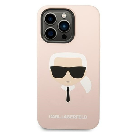 Karl Lagerfeld KLHMP14XSLKHLP iPhone 14 Pro Max 6,7" hardcase jasnoróżowy/light pink Silicone Karl`s Head Magsafe