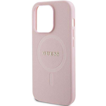 Guess GUHMP13LPSAHMCP case for iPhone 13 Pro / 13 - pink Saffiano MagSafe