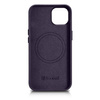 iCarer Case Leather Genuine Leather Case Cover for iPhone 14 Dark Purple (WMI14220705-DP) (MagSafe Compatible)