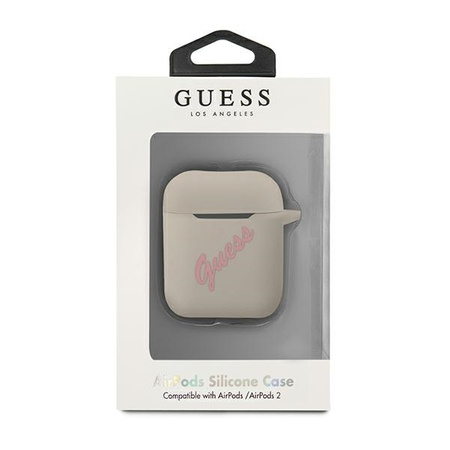 Guess GUACA2LSVSGP AirPods cover szaro różowy/grey pink Silicone Vintage