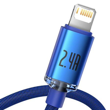 Baseus Crystal Shine Series Fast Charging Data Cable USB to iP 2.4A 1.2m Blue