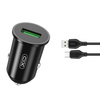 XO ładowarka samochodowa TZ12 QC 3.0 18W 1x USB czarna + kabel microUSB