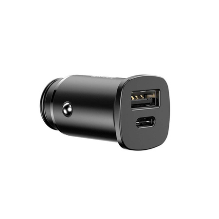 Baseus Square metal inteligentna ładowarka samochodowa z portami USB Quick Charge 4.0 QC 4.0 i USB-C PD 3.0 SCP czarny CCALL-AS01