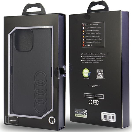 Audi Kunstleder iPhone 14 Pro Max 6,7&quot; schwarz/schwarz Hardcase AU-TPUPPCIP14PM-TT/D1-BK