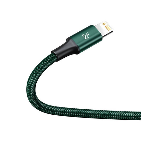 Baseus Rapid 3w1 kabel USB Typ C - USB Typ C / Lightning / micro USB 20 W 1,5 m zielony (CAMLT-SC06)