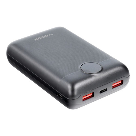 Bateria zewnętrzna (Powerbank) VEGER S20 - 20 000mAh LCD Quick Charge PD 22,5W czarny (W2053)