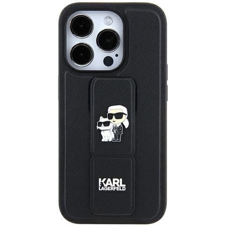 Karl Lagerfeld nakładka do iPhone 11 KLHCN61GSAKCPK HC GRIPSTAND SAFFIANO KC PINS czarna