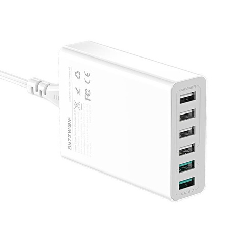  Blitzwolf BW-S15 Charger 6x USB , QC 3.0, 60 W (white)