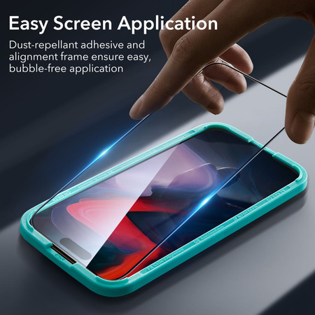 Szkło hartowane ESR Tempered Glass na iPhone 15 Pro - czarne 2 szt.