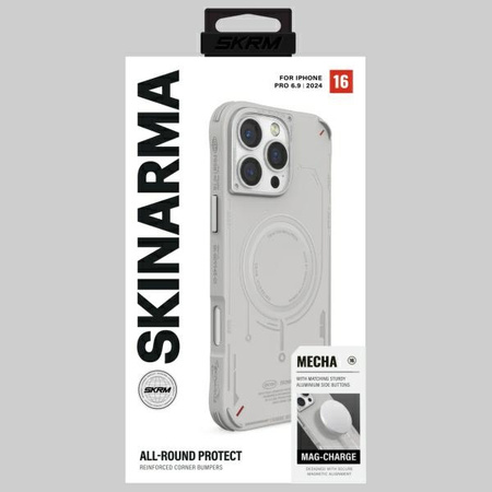 Skinarma etui Mecha iPhone 16 Pro Max     6.9" Magnetic Charging jasno szary/light grey