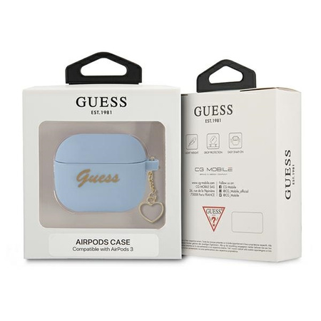 Guess GUA3LSCHSB AirPods 3 cover blue / blue Silicone Charm Collection