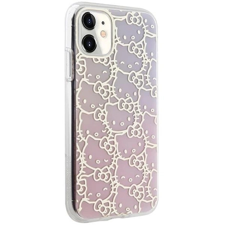 Etui Hello Kitty IML Gradient Electrop Crowded Kitty Head na iPhone 11 / Xr - różowe