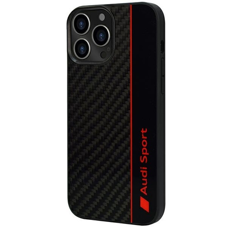 Audi Carbon Fiber Stripe iPhone 13 Pro / 13 6.1&quot; black/black hardcase AUS-TPUPCIP13P-R8/D1-BK