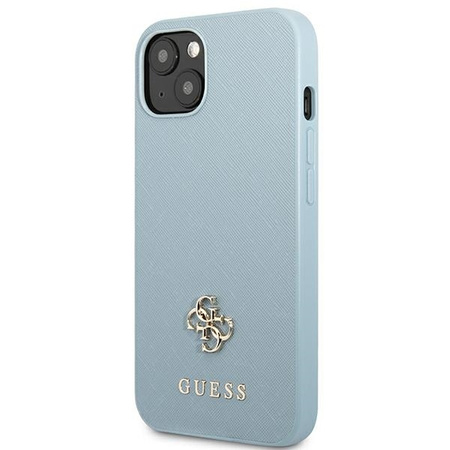 Original Case IPHONE 13 Guess Hardcase Saffiano 4G Small Metal Logo (GUHCP13MPS4MB) blue