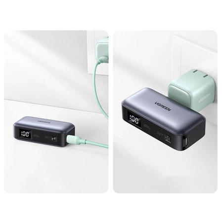 Ugreen PB503 5000mAh powerbank with USB-C port and integrated USB-C connector - gray