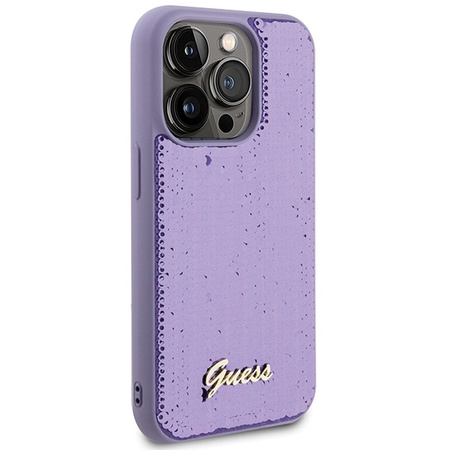 Guess Sequin Script Metal case for iPhone 15 Pro Max - purple